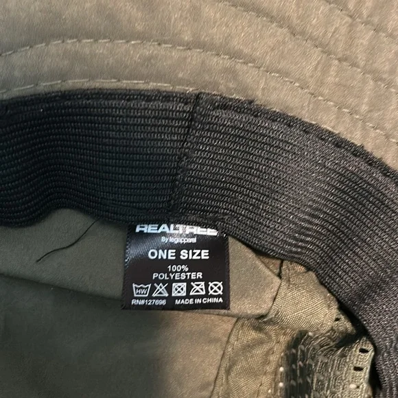 RealTree Camouflage Green and Orange Logo Bucket hat with chin/neck strap OS - Picture 8 of 8